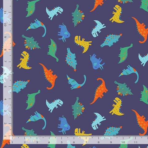Dinosaur Toss - Blue Flannel