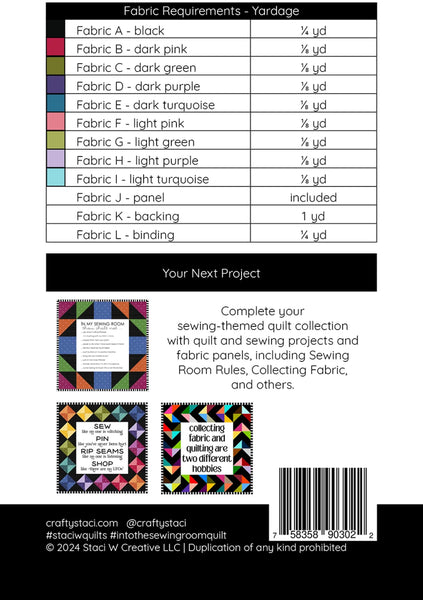 Staci Quilts Patterns with Quote Panel
