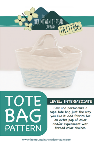 Make a tote bag with this pattern from The Mountain Thread Company. Totes work for everything from occasion purses to lunch bags - craft your own beautiful statement out of 100% cotton rope. Bonus - coiled rope baskets made from Mountain Thread Company rope are washable!\