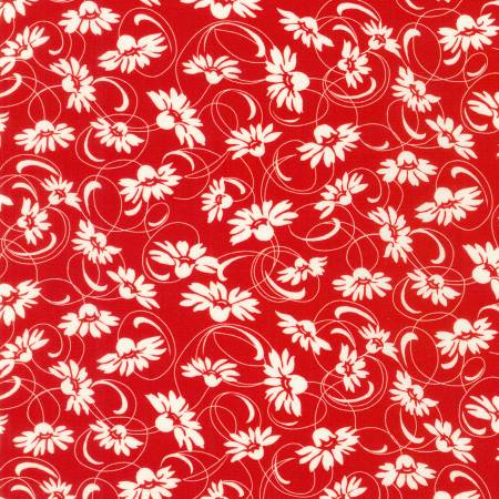 Swirling Daisies Red