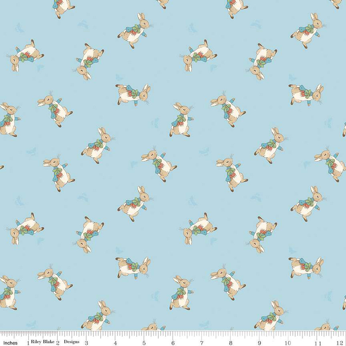 This fabric is from Riley Blake and is covered in little peter rabbits! Solid robin's egg blue background.&nbsp;