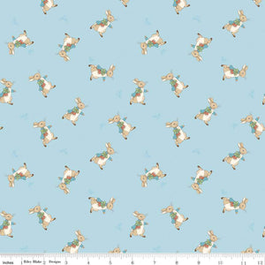 This fabric is from Riley Blake and is covered in little peter rabbits! Solid robin's egg blue background.&nbsp;