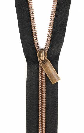 #5 Zippers by the Yard contain 3 yards of Magnolia Zipper tape with Gunmetal Teeth and 9 matching pulls. Coordinate the zipper tape color with your fabric and match the zipper teeth color with your purse hardware! Easily cut and sew through the nylon teeth while achieving the appearance of metal teeth.