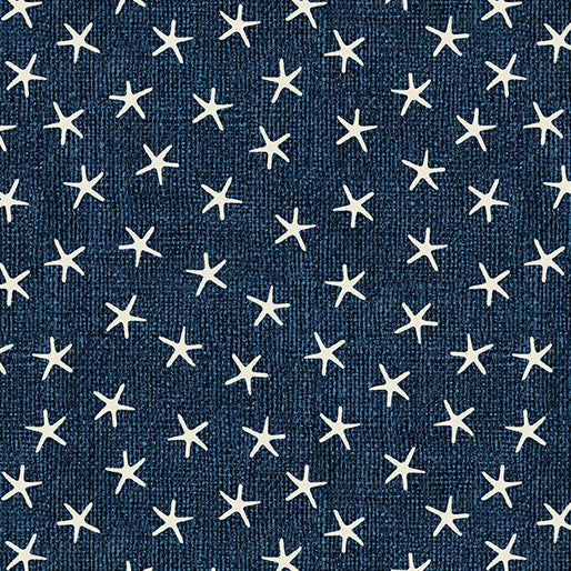 Burlap Coastal-Burlap Starfish Navy