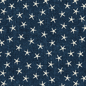 Burlap Coastal-Burlap Starfish Navy
