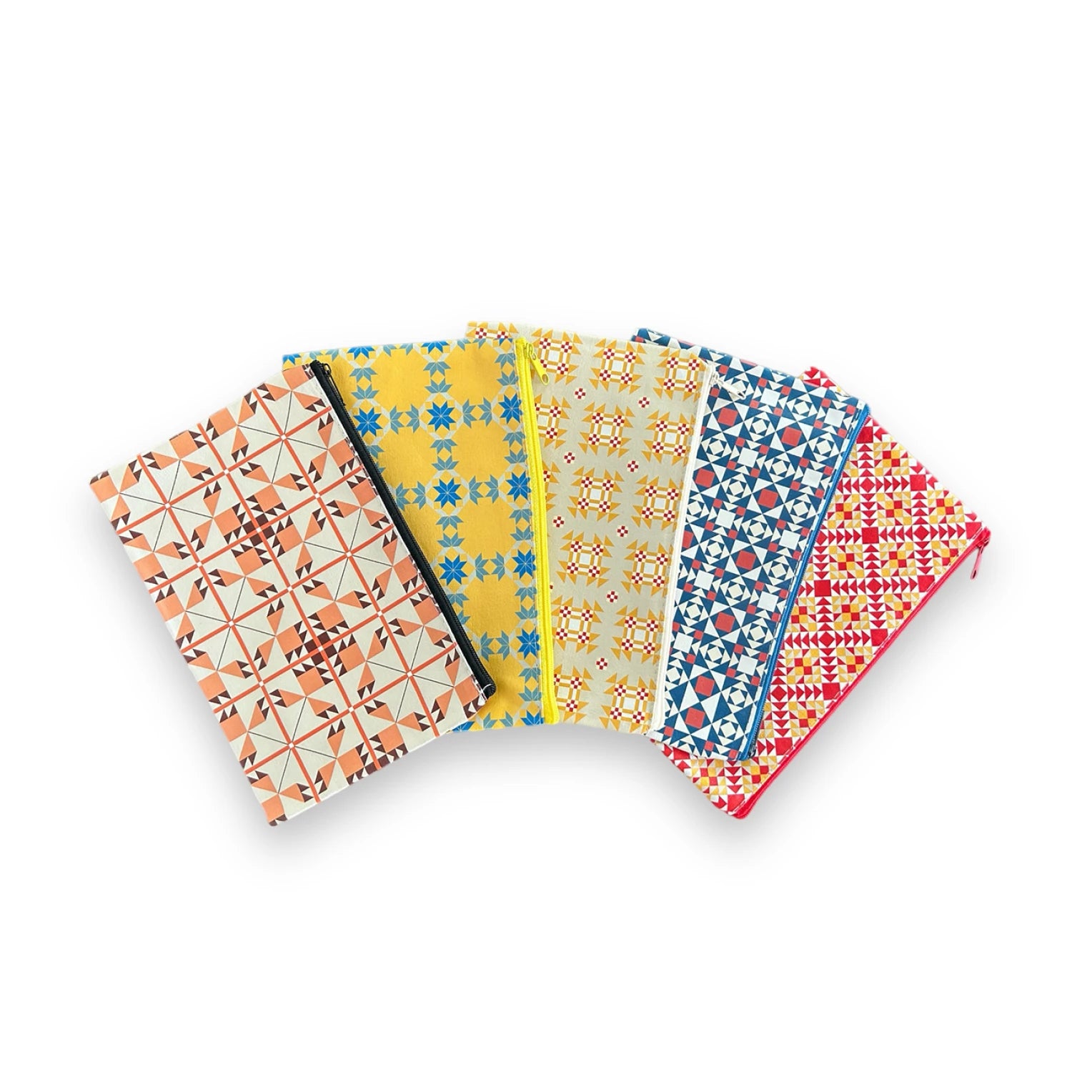 Classic Quilt Pencil Pouch - Set of 5