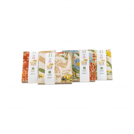 This charm pack is from RJR and features floral prints in a range of spring colors. Bumblebees, wildflowers, vines and more. 100% Cotton 5x5 - 42 pieces