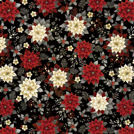 Holiday Garden - Holiday Tidings - Black with Metallic