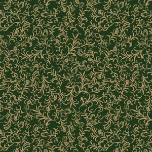 Elegant Scrolls - Holiday Keepsakes - Hunter Green with Metallic