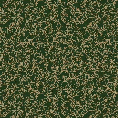 Elegant Scrolls - Holiday Keepsakes - Hunter Green with Metallic