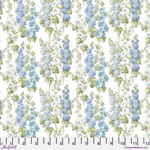 Hollyhocks - Southwold Blue - White