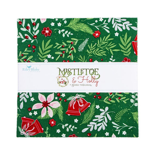 Mistletoe & Holly Charm Pack - 42pcs - 5" Squares