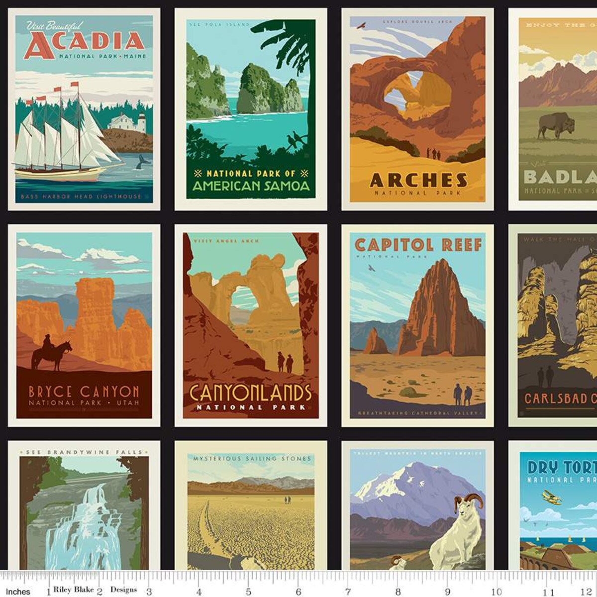 Postcards - National Parks - Black