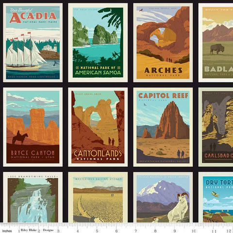 Postcards - National Parks - Black