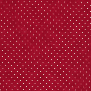 This fabric is a cranberry red with beige dots on top. Great fabric to use as a blender. 100% Cotton, 44/5"