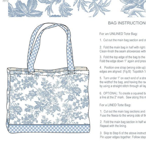 Trendy Toile- Tote Bag Panel