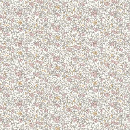 This floral Liberty of London Fabric is covered in little blush and pink flowers with pale sage green leaves. This fabric is quilting cotton weight but would also be great for any other kinds of sewing projects! By Riley Blake Designs