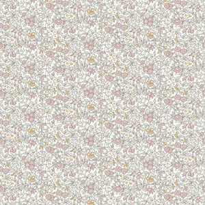 This floral Liberty of London Fabric is covered in little blush and pink flowers with pale sage green leaves. This fabric is quilting cotton weight but would also be great for any other kinds of sewing projects! By Riley Blake Designs