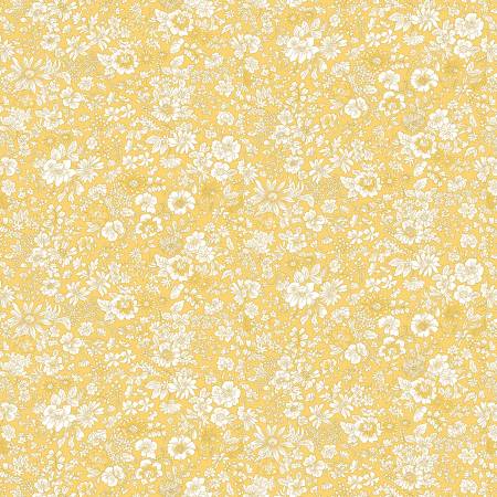Beautiful bright yellow floral with white flowers! Flower Show Sunrise by Liberty Fabrics Collection. Perfect for quilting, crafting, and even garment making. Super soft hand!  100% Cotton, 44/45"
