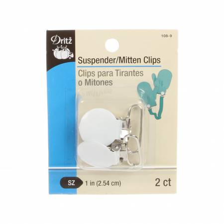 Dritz Suspender-Mitten Clips are perfect to keep garments, household items and accessories securely fastened. By adding a touch of black, these unisex clips create great-looking mittens, suspenders, pacifier clips and more. Clips for making suspenders, mitten clips and pacifier clips. Suitable for use with a 1in wide elastic or fabric strap. Perfect to keep garments, household items and accessories securely fastened.