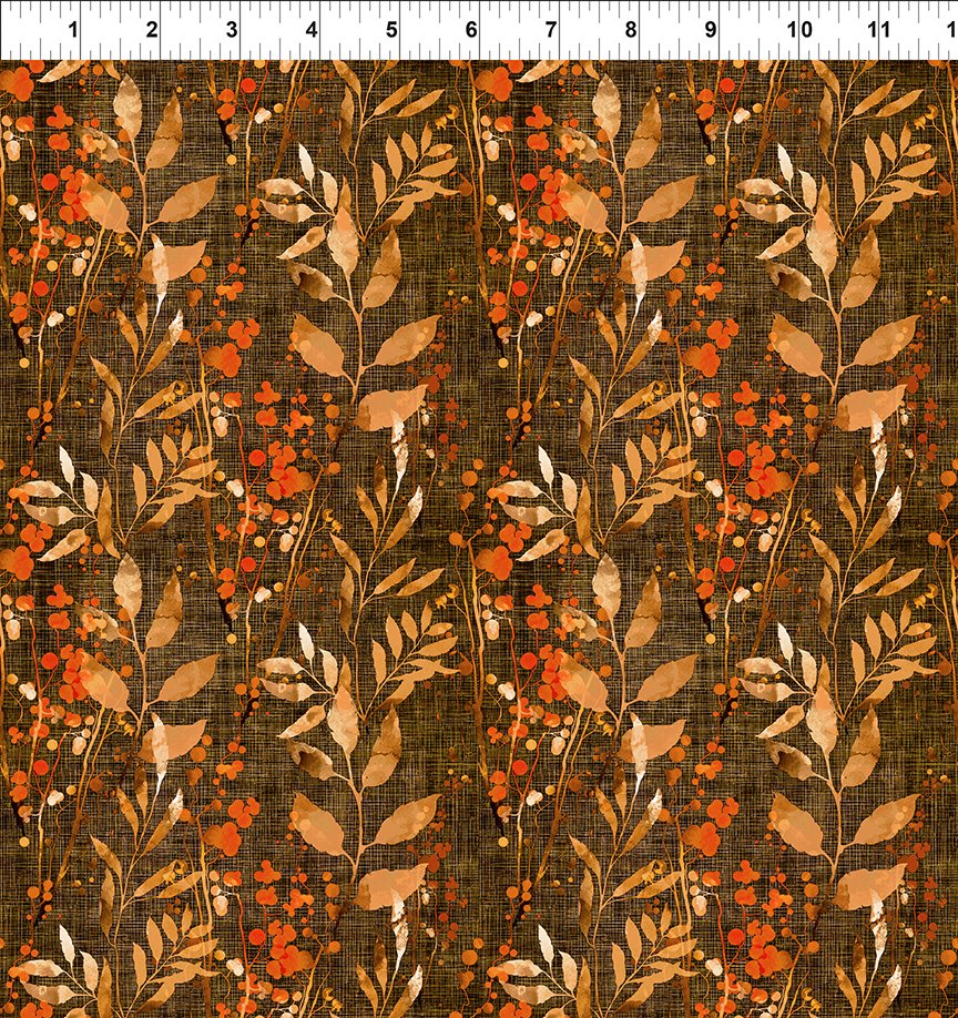 This beautiful small leaf toss fabric is covered in rich reds and oranges with a brown cross hatched design in the background. This would be beautiful for autumnal projects!   100% cotton 44"/45"