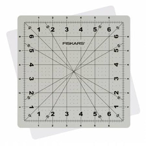 Cutting mat rotates 360 degrees. Easily trim all 4 sides of a block without repositioning ruler or fabric. Self healing cutting surface. Easy to read graphics provides only the measurements you need. 8in x 8in size makes squaring 6.5in and smaller square blocks easy.