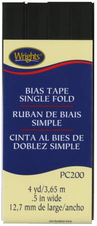 Wrights Double Fold Bias Tape is colorfast and needs no ironing. It's great for binding straight or curved edges, or as a color accent on apparel. Machine washable. 55% polyester and 45% cotton. 1/4 inch wide. 4 yards.