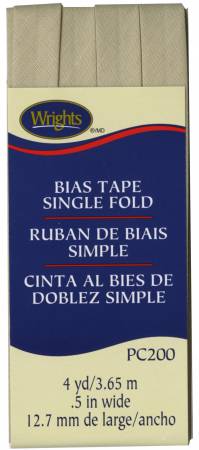 Wrights Double Fold Bias Tape is colorfast and needs no ironing. It's great for binding straight or curved edges, or as a color accent on apparel. Machine washable. 55% polyester and 45% cotton. 1/4 inch wide. 4 yards.