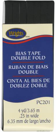 Wrights Double Fold Bias Tape is colorfast and needs no ironing. It's great for binding straight or curved edges, or as a color accent on apparel. Machine washable. 55% polyester and 45% cotton. 1/4 inch wide. 4 yards.