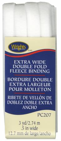 Wrights Extra Wide Double Fold Bias Tape is colorfast and needs no ironing. It's great for binding straight or curved edges, or as a color accent on apparel and home decor projects. Machine washable. 55% polyester and 45% cotton. 1/2 inch wide finished size. 3 yards.