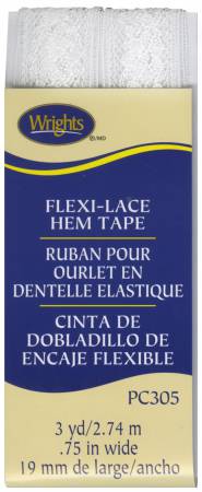 Ideal as a decorative band trim. Decorative facing for hems. Colorfast to dry cleaning. Iron at low heat. 100% Nylon. 3/4in x 2 1/2 yds.