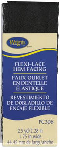 Ideal as a decorative band trim. Decorative facing for hems. Colorfast to dry cleaning. Iron at low heat. 100% Nylon. 1 3/4in x 2 1/2 yds.