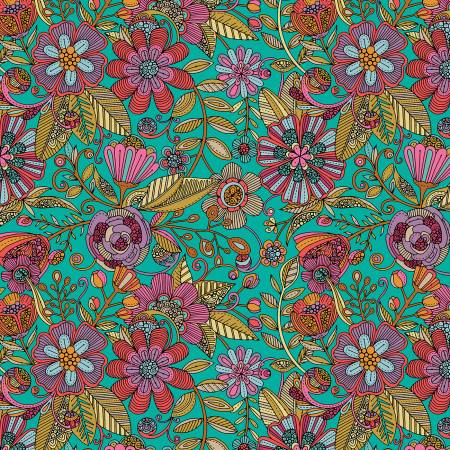 This pretty retro floral fabric is super soft and would make a great addition to your stash! Super bright and colorful - perfect for all ages From Contempo Studio Rainbow Garden by Valentina Harper Collection In Floral  15yds, 100% Cotton, 43/44in