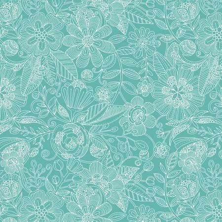 This pretty retro floral fabric is super soft and would make a great addition to your stash! Use these as blenders or pair them with "Rainbow Blooms" from Contempo! These flowers are white outlines on a solid background.