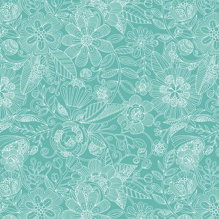 This pretty retro floral fabric is super soft and would make a great addition to your stash! Use these as blenders or pair them with "Rainbow Blooms" from Contempo! These flowers are white outlines on a solid background.