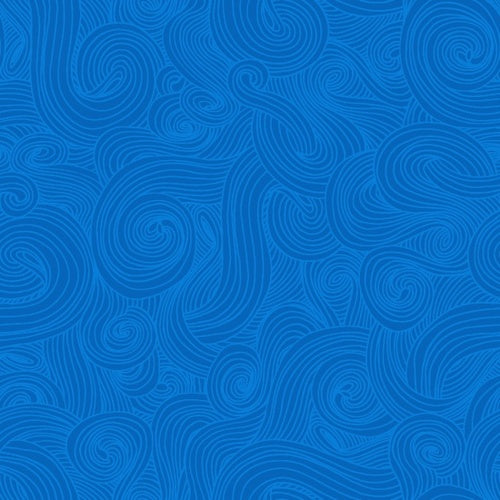 Whimsical teal printed fabric. Perfect blender!  Beautiful light green/blue seafoam color.   Beautiful bold blue with light blue swirls on top. 