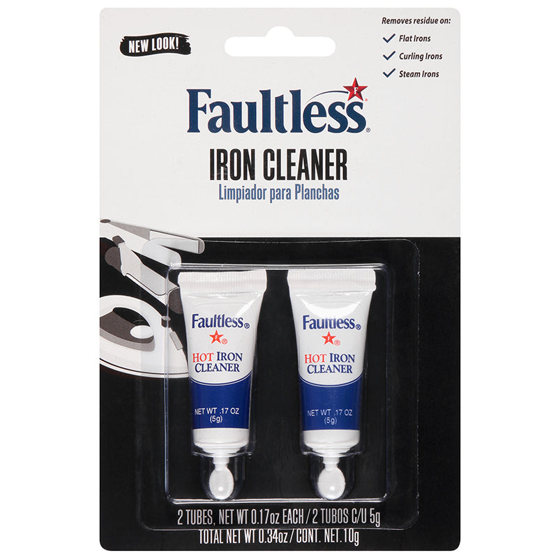 Safe to use on both steam and non steam irons, flat irons and curling irons. Use to remove melted webs, fusibles, iron-on interfacings, trims, burned-on synthetics or coating caused by excess hair producsts. Works while iron is hot. Non-flammable and non-toxic.