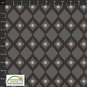 Jacquard Knit fabric in grey and black.  Diamond pattern. 100% Organic cotton, 56"wide.