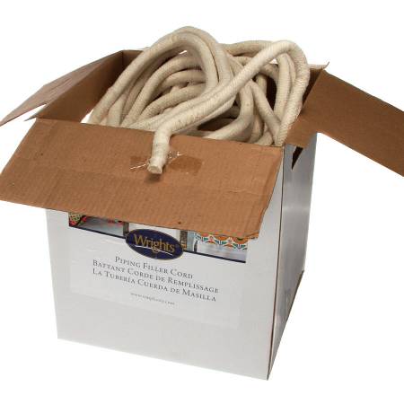 Wrights Cotton Piping Cord is a 91% Cotton / 9% Polyester, for use as the filler for piping or trim on pillows, curtains, draperies, and comforters. Use in rugs or fabric bowls. Machine washable. Natural 100yd  Color: Natural Made of: 91% Cotton 9% Polyester 12/32in