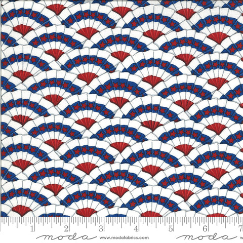 Red, white & blue fans of bunting by Deb Strain from the America Beautiful Collection for Moda Fabrics.   100% Cotton, 44/5"