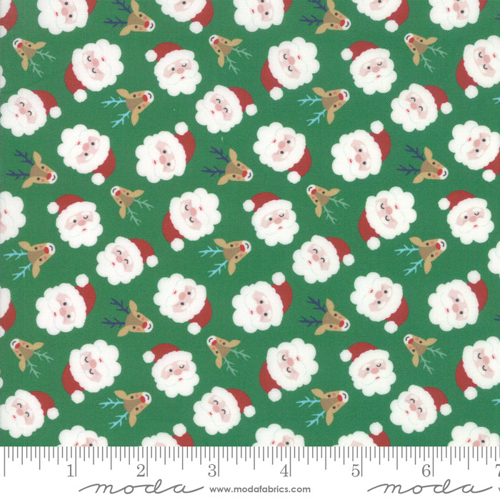 Santa, snowmen and snowflakes scatter throughout this holiday collection for Moda Fabrics. 100% Cotton, 44/5"