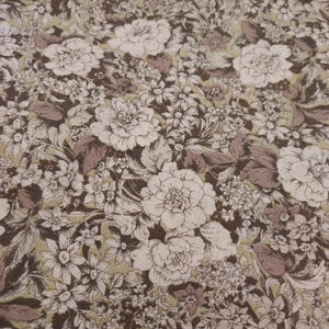 This lovely fabric is a cotton linen blend - Considered "Sheeting" since it is such a light-weight fabric but still has a textured hand. This fabric is a brown floral that is a great neutral. This fabric would make a beautiful bag, pillow, jacket or even pants! There is so much you can do with it!