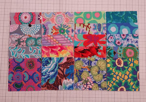 This fat quarter bundle is from Kaffe Fassett for the February 2023 collection! 100% cotton, 20 fat quarters, each fat quarter measures 18" x 21". This fat quarter bundle is titled "Lighter" based on the lighter fabrics they have included. This collection is a gorgeous mix of vibrant colors with softer complimentary colors. 