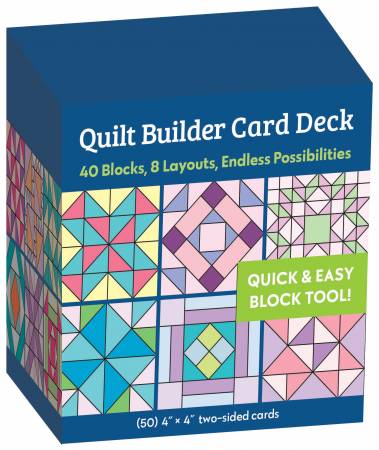 Deal yourself a quilt challenge with these delightful blocks to create dynamic quilts. Featuring 50 4in x 4in cards, the possibilities are endless to create your unique quilt and are great for planning different options and layouts.
