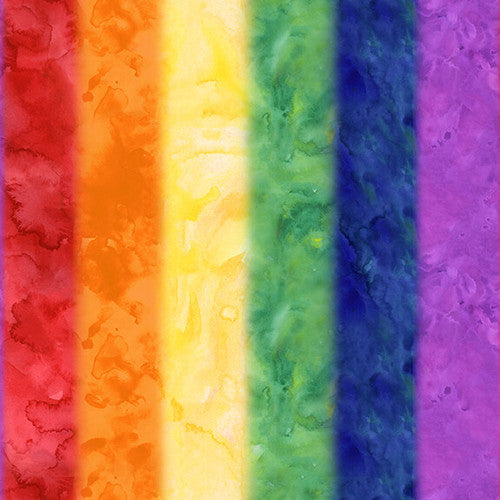 This fabric is for Pride! - Rainbow striped fabric with a watercolor, flowy ink effect. This fabric has all colors in the rainbow and is perfect for all sorts of projects! 