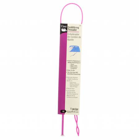 Keep the Dritz Drawstring Threader handy for your next sewing project. This package includes a plastic drawstring threader, which is easy to use and comes handy for replacing or adding drawstring in hoods, active wear, lounge wear, bags and totes.