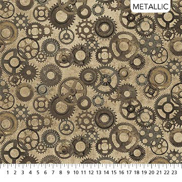 Created by celebrated Stonehenge designer Linda Ludovico, Heavy Metal embraces metallic palettes. Gold can be used alone or in combination to create something completely unique. Heavy Metal is equally at home in traditional vintage or modern urban style. Fussy cut these textiles for collaging or technical quilting!