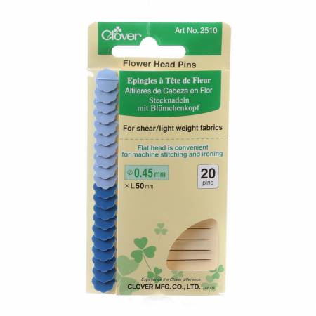 Carded. Long pins can hold together many layers of fabric. The flat head is convenient for machine stitching. Head is not heat-resistant. Do not apply iron directly. Size is .55mm x 50mm.