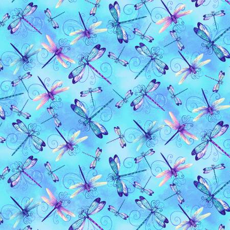 From Henry Glass By Color Principle Studio Dragonfly Lagoon by Color Principle Collection In Theme DESCRIPTION 15yds, 100% Cotton, 44/45in,