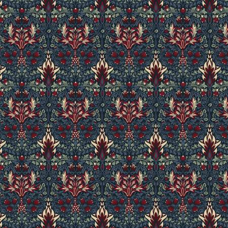 Winter Berry Snakeshead in Blue. This cotton is beautiful and super soft - perfect for quilting, clothing making or home decor. 